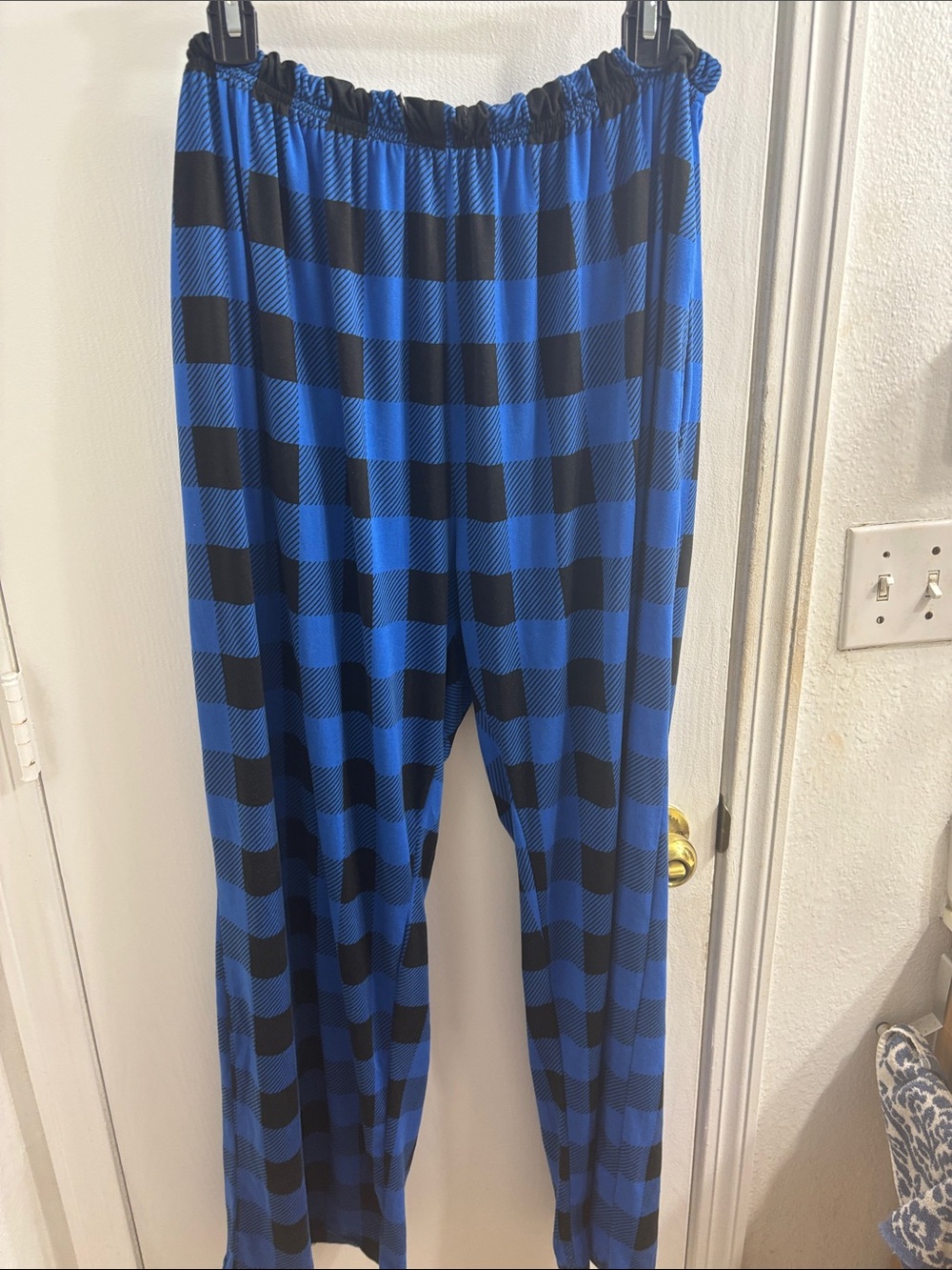 Men’s Blue and Black Buffalo Plaid Pajama Pants